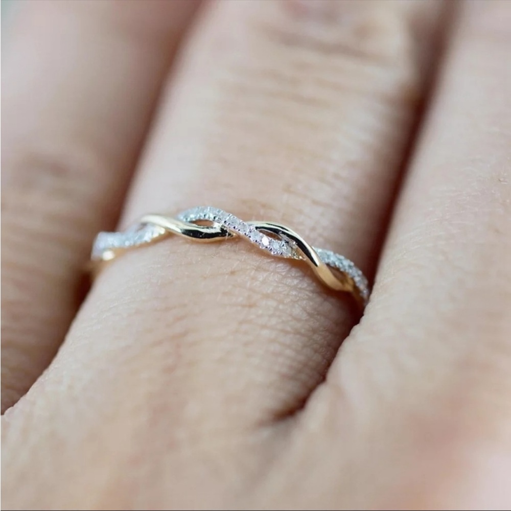 New 925 Silver Diamond Twisted Eternity Ring - Picture 3 of 3